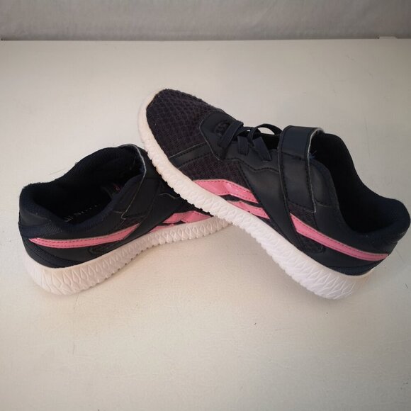 Reebok Kids Size 2 Navy & Pink Velcro Closure with Elastic Laces Sneakers - Picture 1 of 8